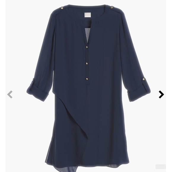 CHICO’S Modern Utility Tunic Size 1 NWT Navy Blue - Picture 8 of 8